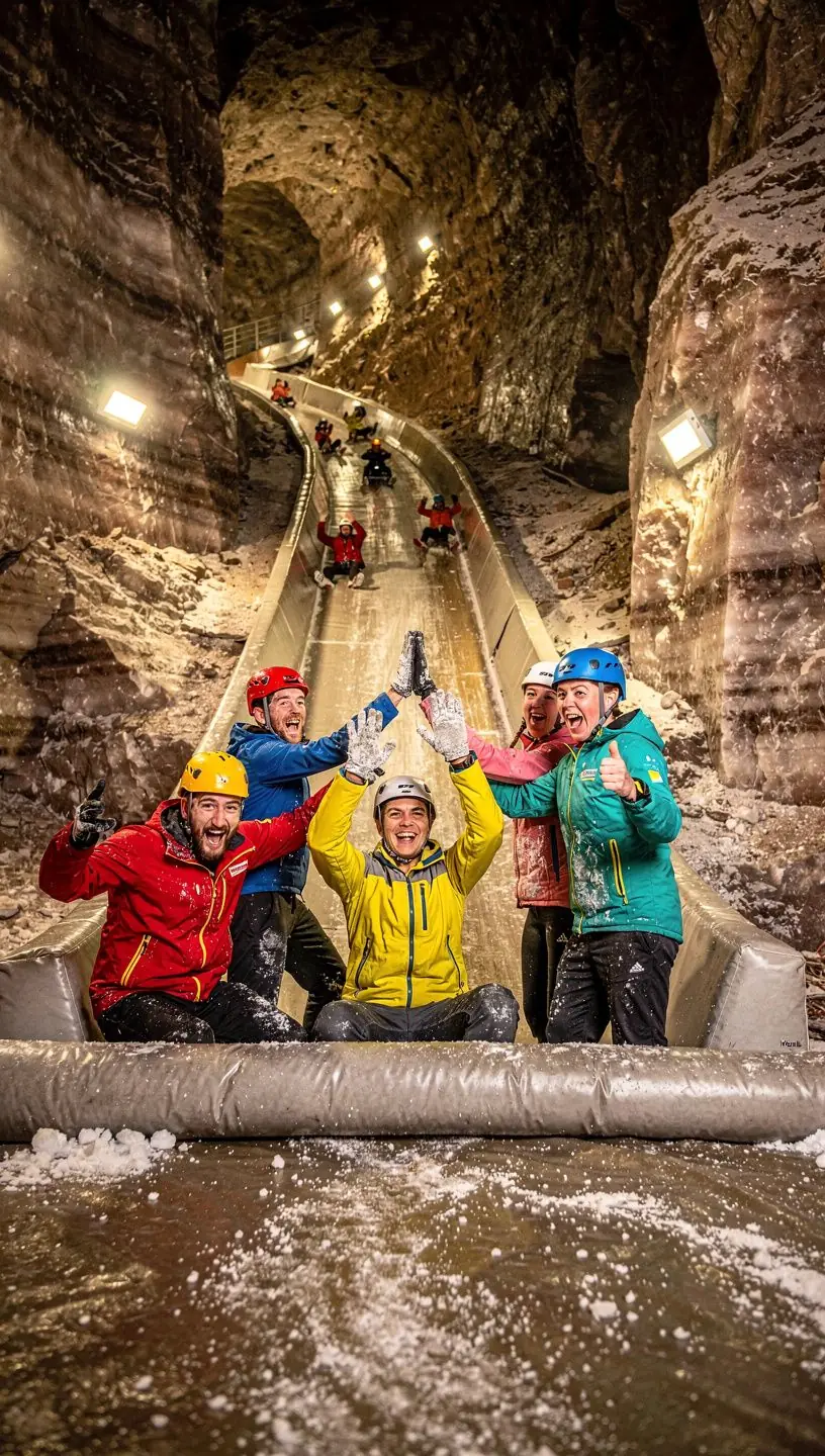 Blick auf den Eingang der historischen Salzmine in Berchtesgaden.