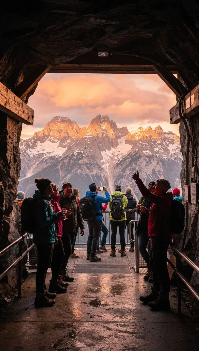 Abenteuerliche Rutsche, die durch den Berg ins Innere der Mine führt.